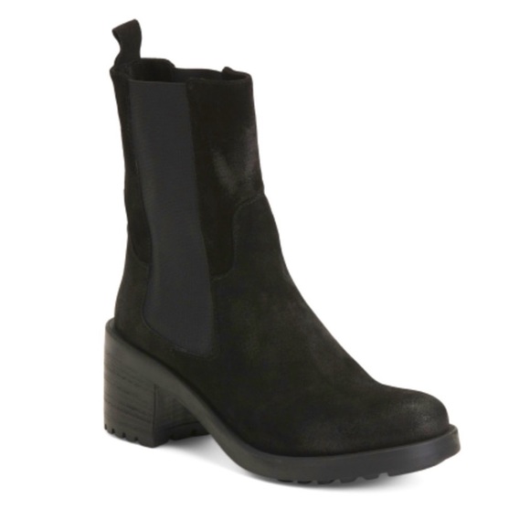 EMANUELE CRASTO Black Suede Leather Chelsea Lug Sole Boots EU 39=8.5-9 - Picture 13 of 14